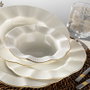 Hermia MLN24Y2694R520 Vajilla de Porcelana 24 Piezas Crema y Dorado Apta para Microondas